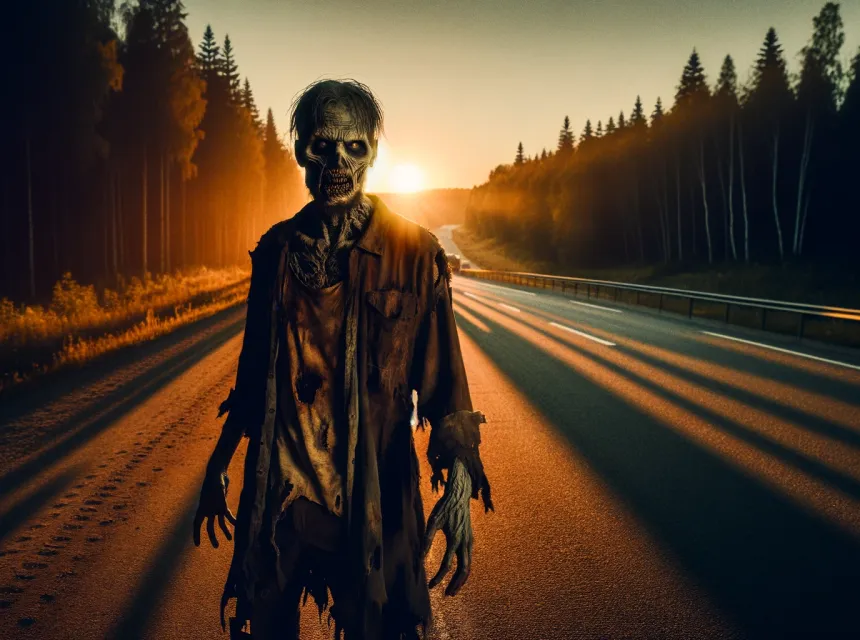 Zombie on the road